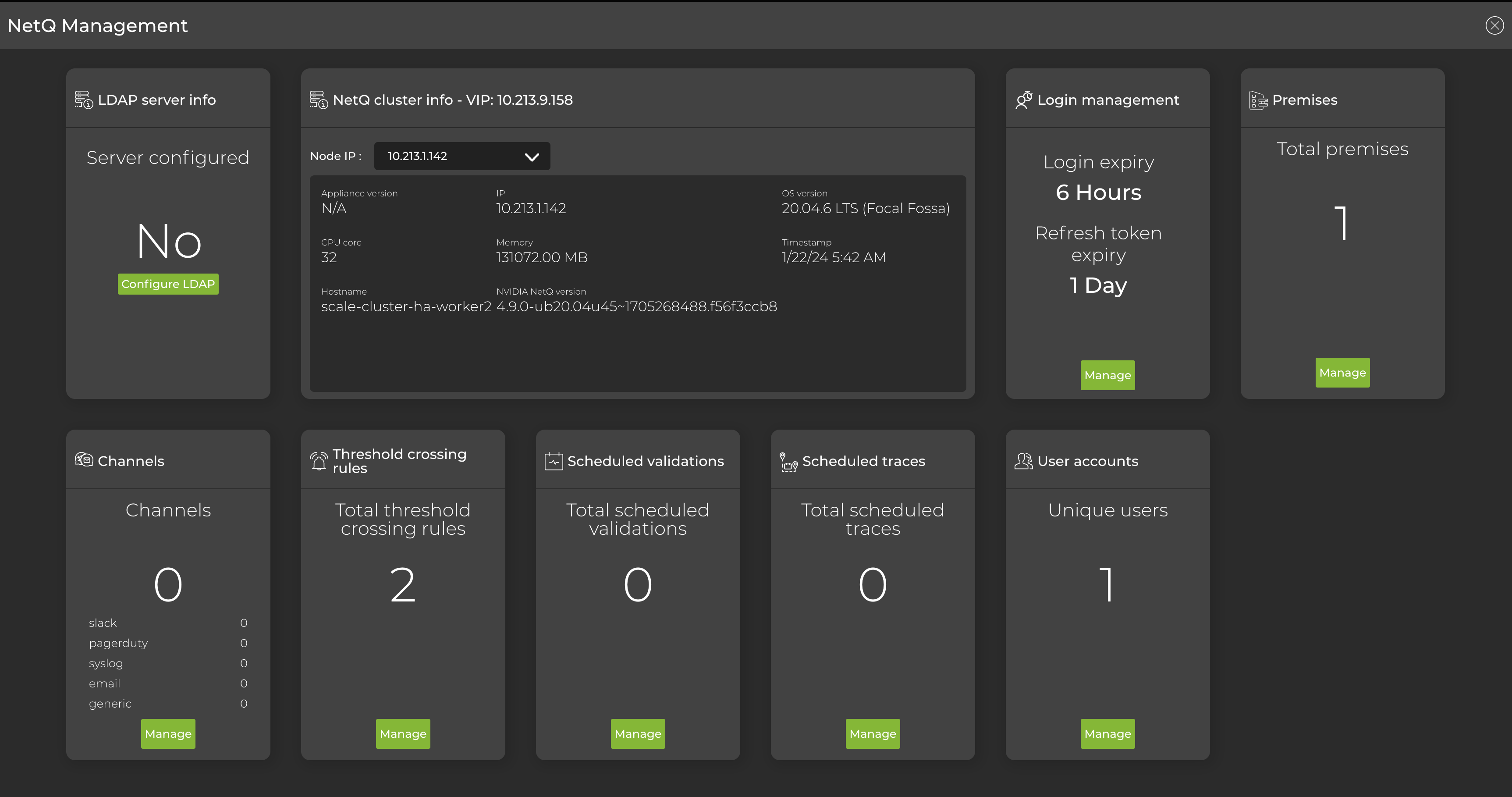 netq management dashboard