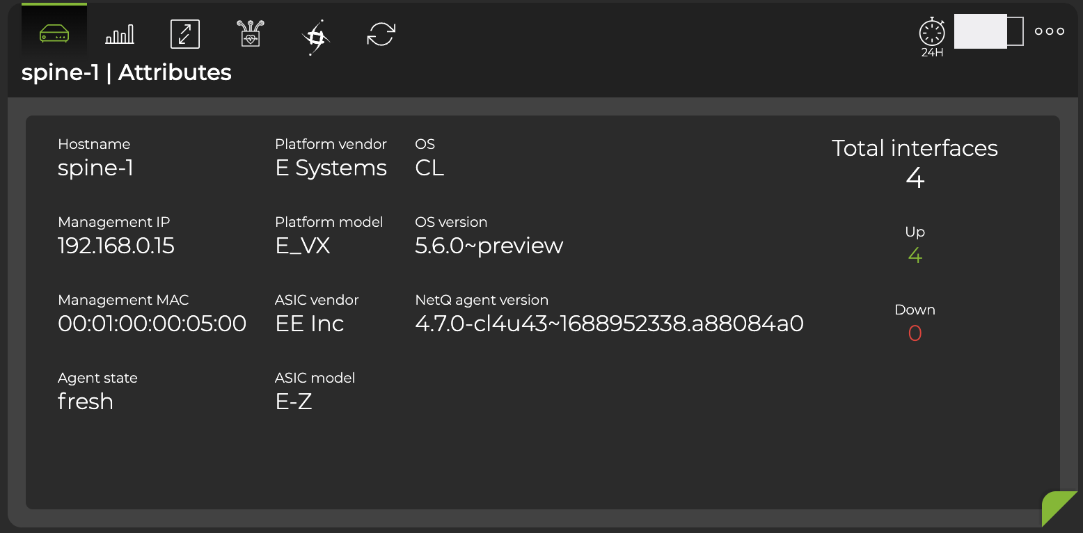 large switch card displaying attributes